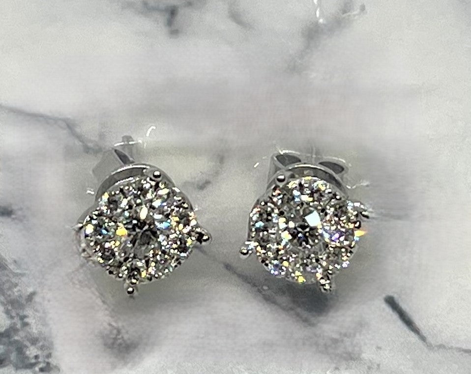 18K White Gold 9 in 1 Combo Diamond Earring