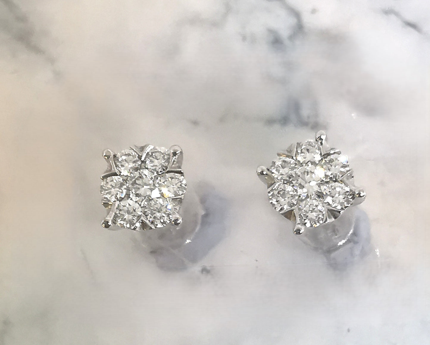 18K White Gold 6 in 1 Combo Diamond Earring