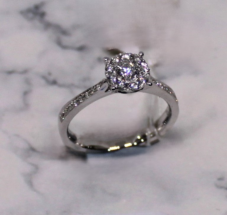 18K White Gold 9 in 1 Combo Diamond Ring