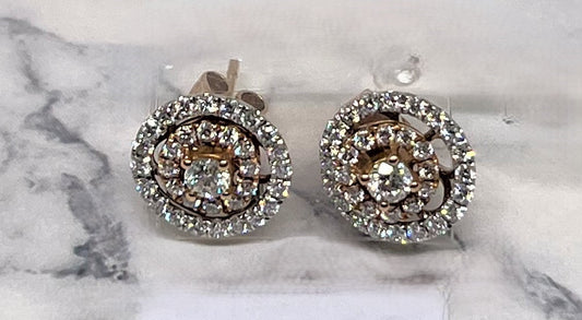 18KRose Gold & White Gold  Diamond Jacket Earring