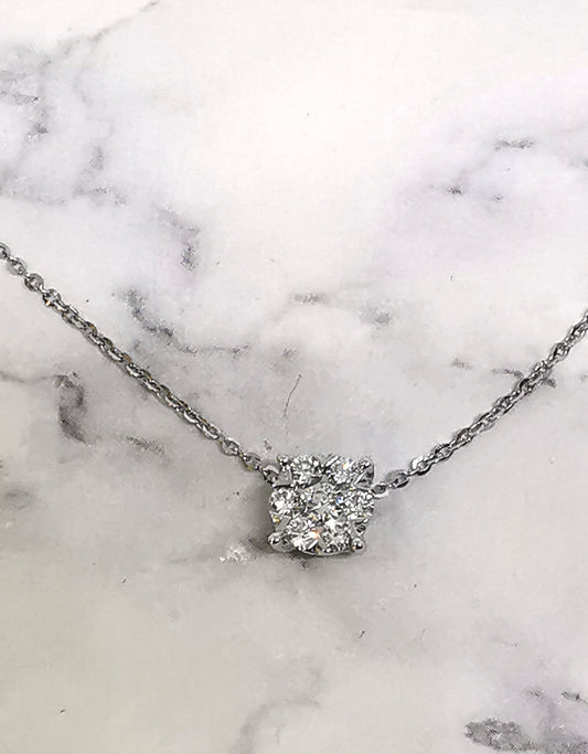 18K White Gold 8 in 1 Combo Diamond Pendant