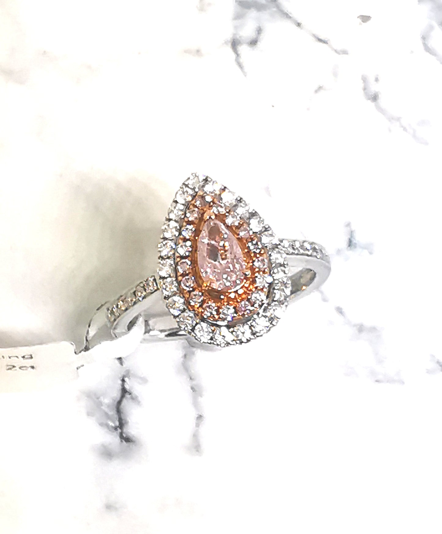 18K Rose Gold & White Gold  Pink Diamond, Diamond Ring