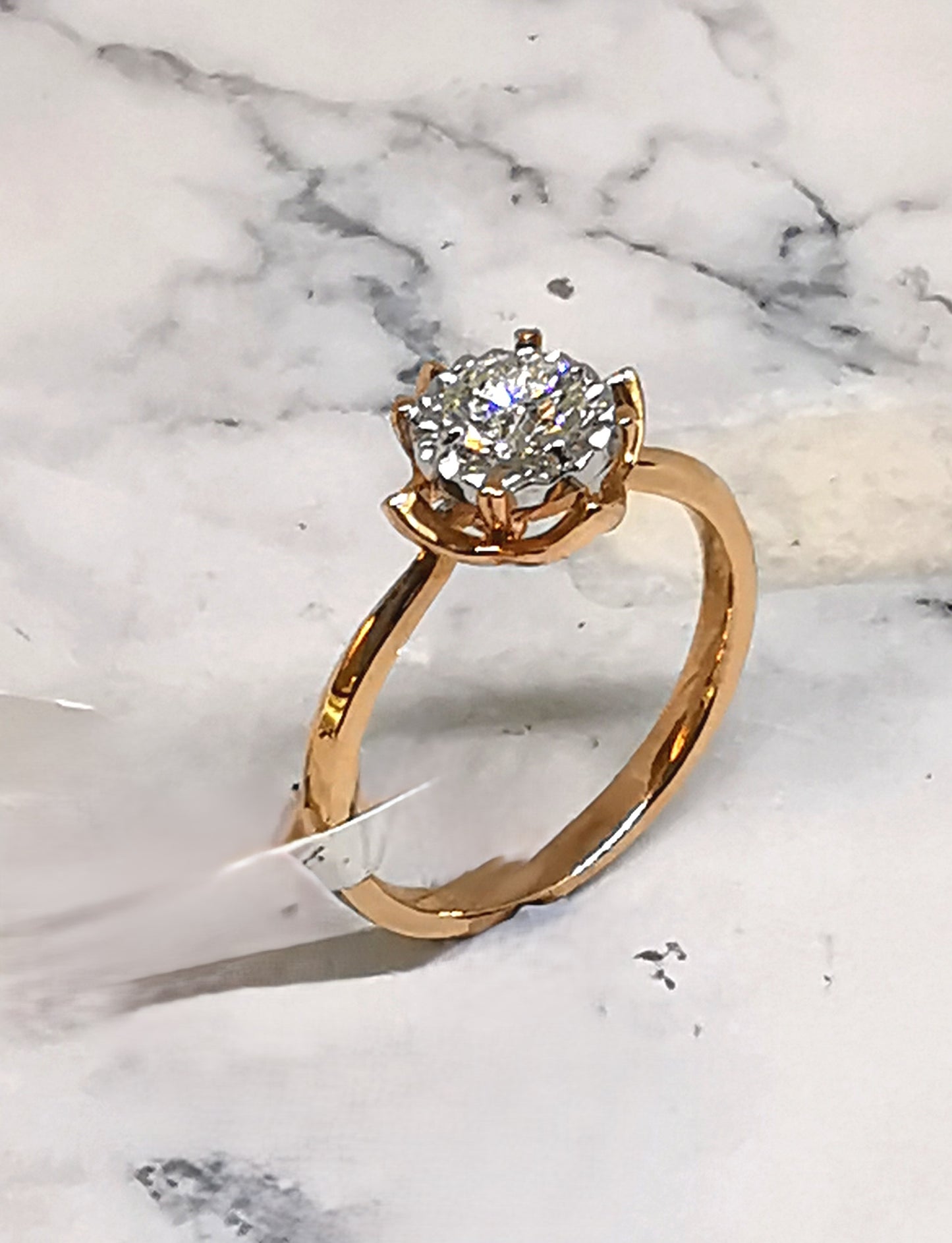 18K White Gold Lotus Diamond Ring