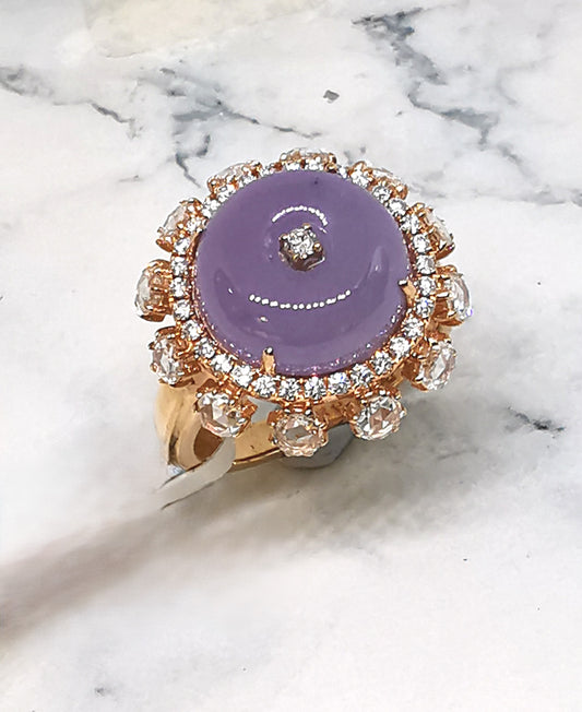18K White Gold  Jade Wai Ku Diamond Ring